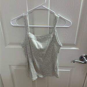 American Eagle Outfitters Ribbed Tank Top - Heather Gray